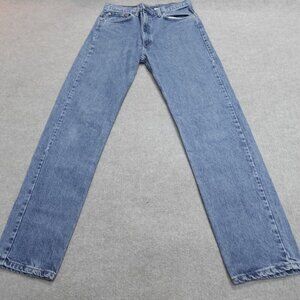 Levi's 505 Mens Jeans 34 x 33  Blue Zip Fly Vintage 1996 Straight
